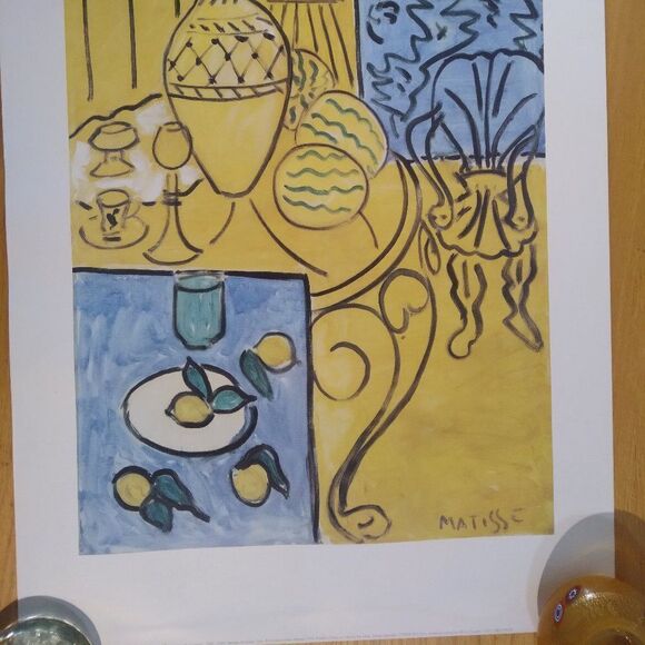 Vintage Henri Matisse Yellow and Blue Interior 1946 Print Lithograph - Picture 3 of 7